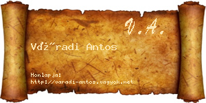 Váradi Antos névjegykártya